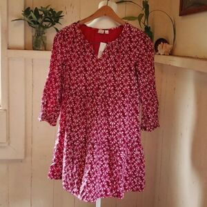 GAP KIDS Girls Tiered Split Neck Dress Acai Berry Pink medium/8